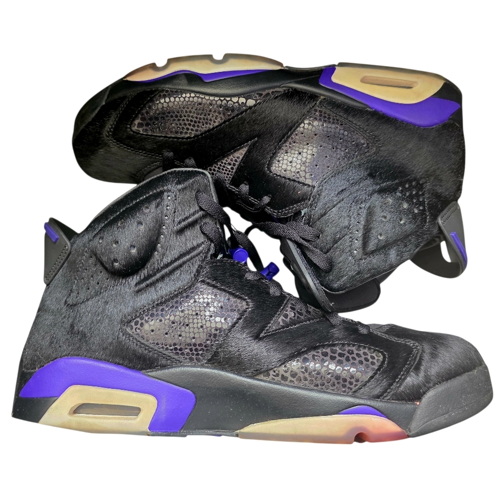 Air Jordan Social Status 6 Retro SP Pony Hair Sneakers Black Men's Size 11.5